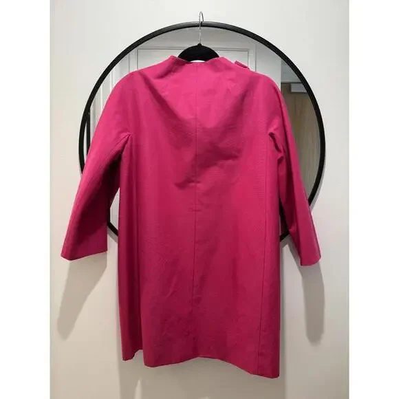Kate Spade Hot Pink Cotton and Silk Bow Coat Size Small - Picture 4 of 7